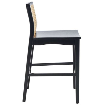 Safavieh - Benicio Rattan Counter Stool - Black - Natural  (Set of 2) - BST1506C-SET2 veiw 4