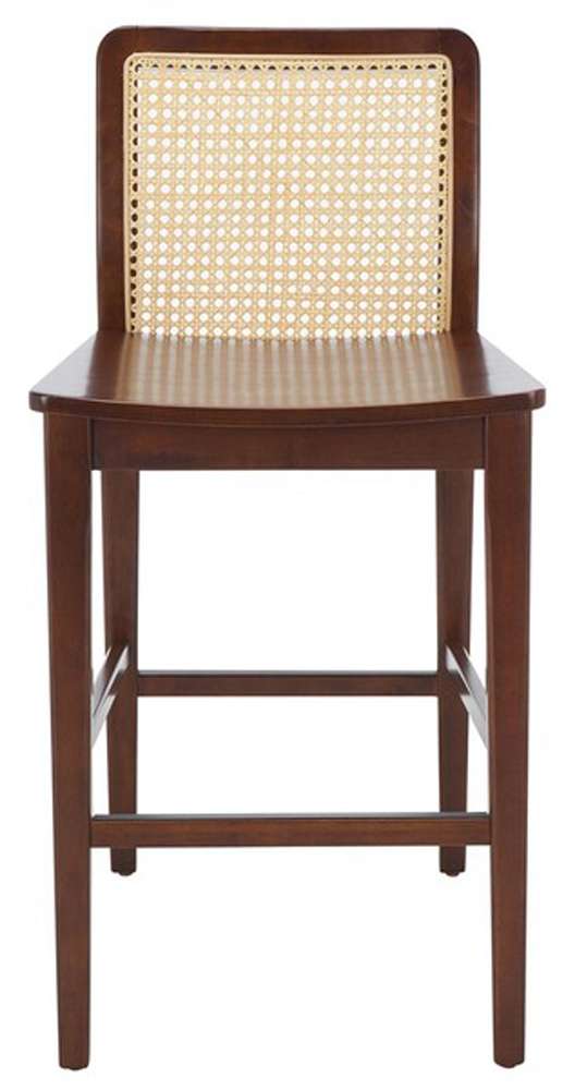 Safavieh - Benicio Rattan Counter Stool - Dark Brown - Natural  (Set of 2) - BST1506A-SET2 veiw 1