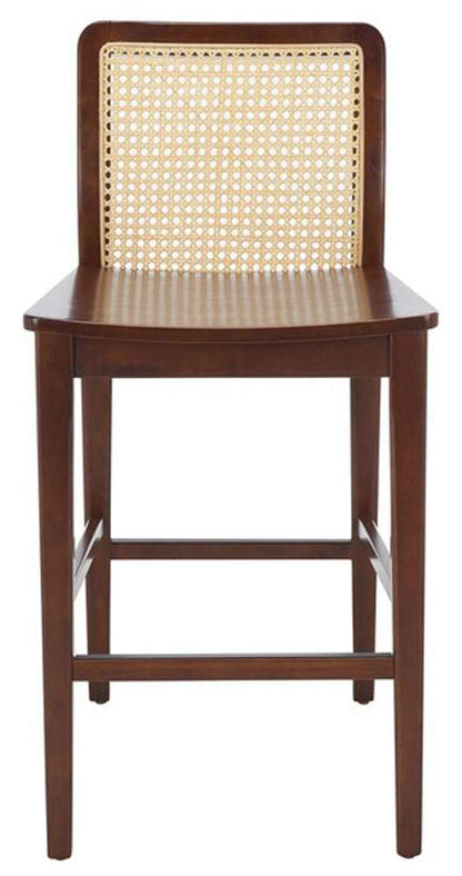 Safavieh - Benicio Rattan Counter Stool - Dark Brown - Natural  (Set of 2) - BST1506A-SET2 veiw 1