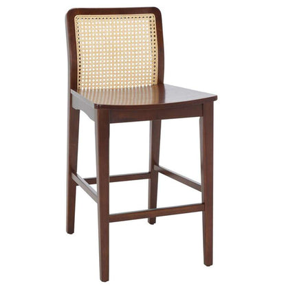 Safavieh - Benicio Rattan Counter Stool - Dark Brown - Natural  (Set of 2) - BST1506A-SET2 veiw 3