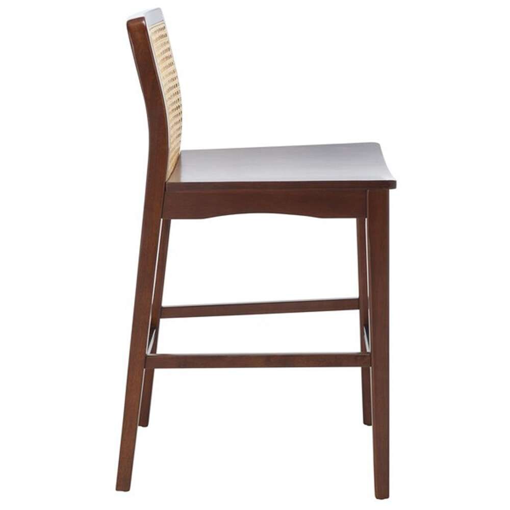 Safavieh - Benicio Rattan Counter Stool - Dark Brown - Natural  (Set of 2) - BST1506A-SET2 veiw 4