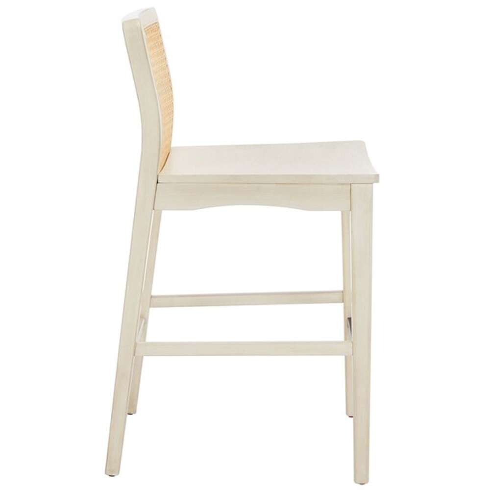 Safavieh - Benicio Rattan Counter Stool - White - Natural  (Set of 2) - BST1506B-SET2 veiw 4
