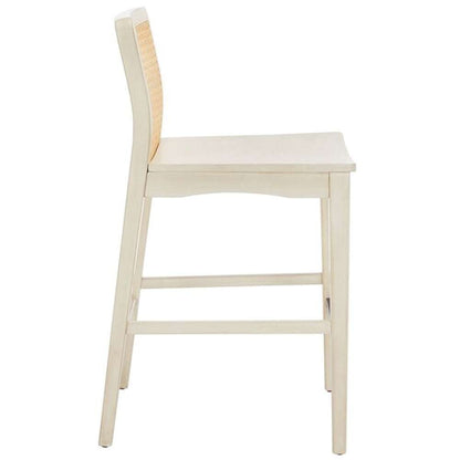 Safavieh - Benicio Rattan Counter Stool - White - Natural  (Set of 2) - BST1506B-SET2 veiw 4