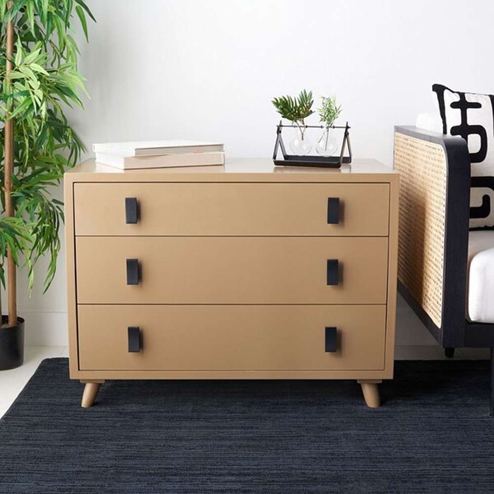 Safavieh - Blaize 3 Drawer Chest - Taupe - Black - CHS6601B veiw 2