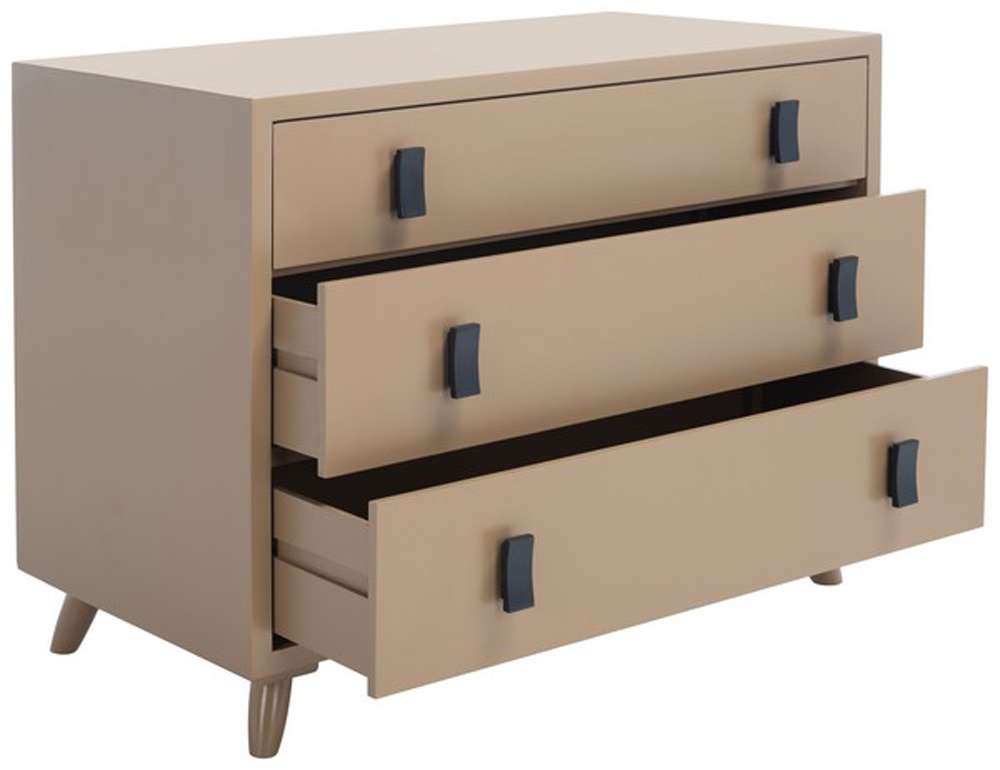 Safavieh - Blaize 3 Drawer Chest - Taupe - Black - CHS6601B veiw 4
