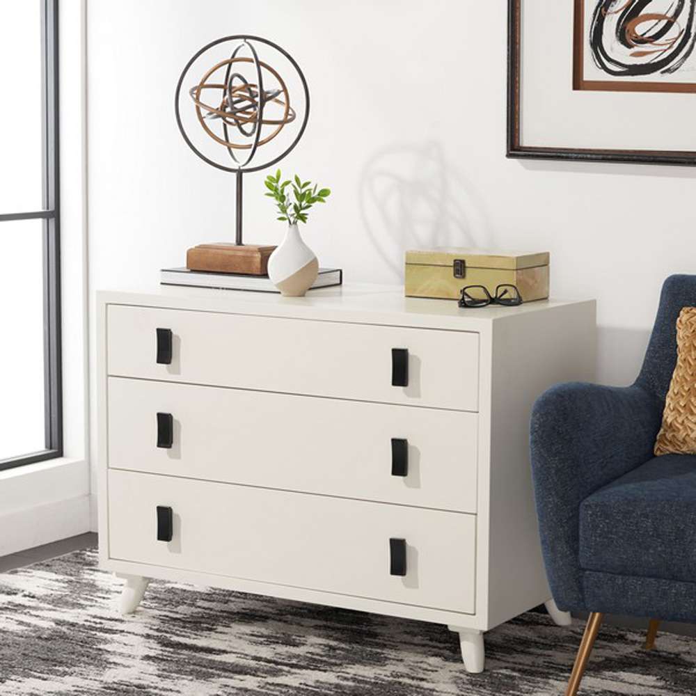 Safavieh - Blaize 3 Drawer Chest - White - Black - CHS6601C veiw 2