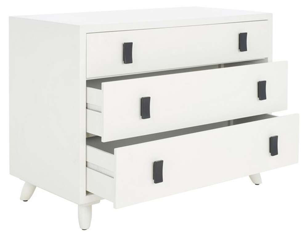 Safavieh - Blaize 3 Drawer Chest - White - Black - CHS6601C veiw 3