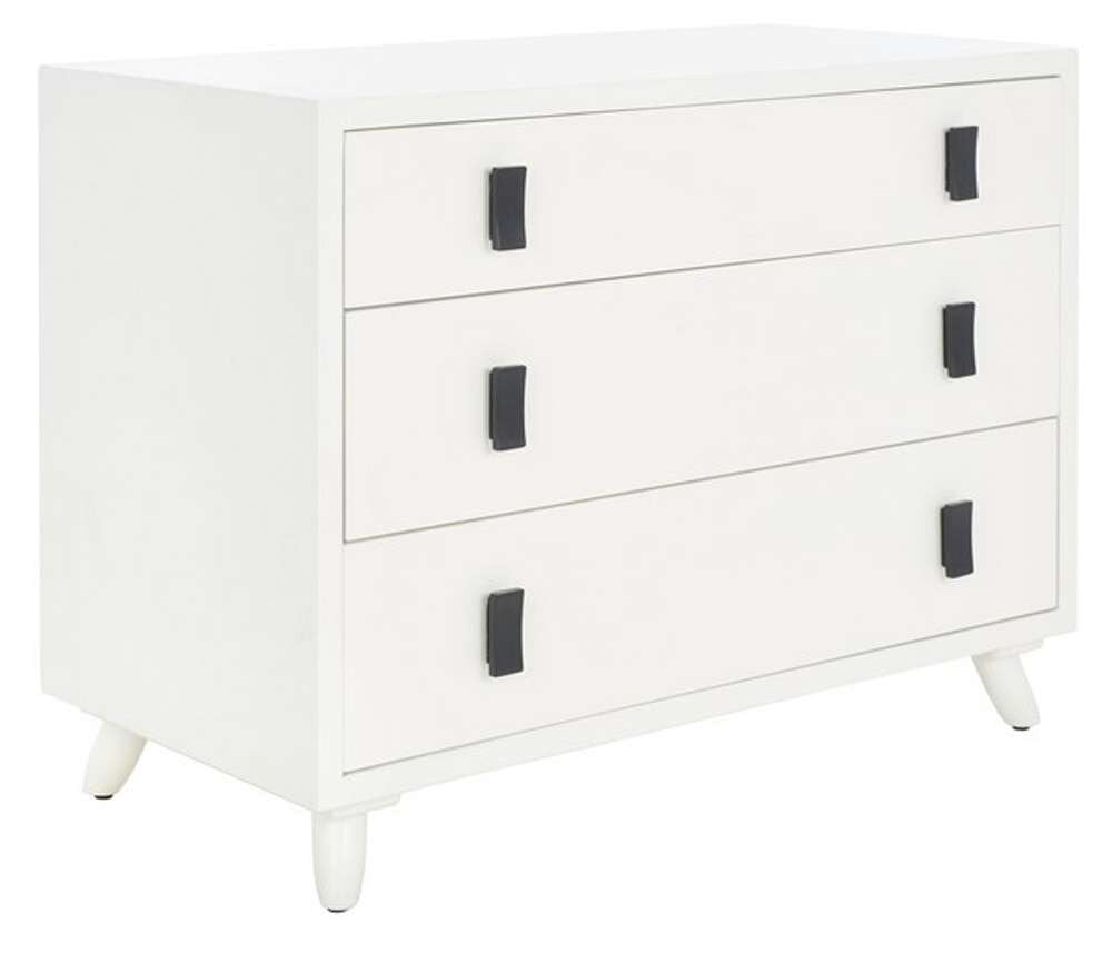 Safavieh - Blaize 3 Drawer Chest - White - Black - CHS6601C veiw 4