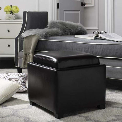 Safavieh - Bobbie Ottoman - Brown - HUD4006E veiw 3