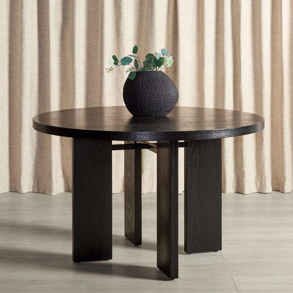 Safavieh - Calamaria Round Wood Dining Table Table - Black - SFV2135B veiw 3