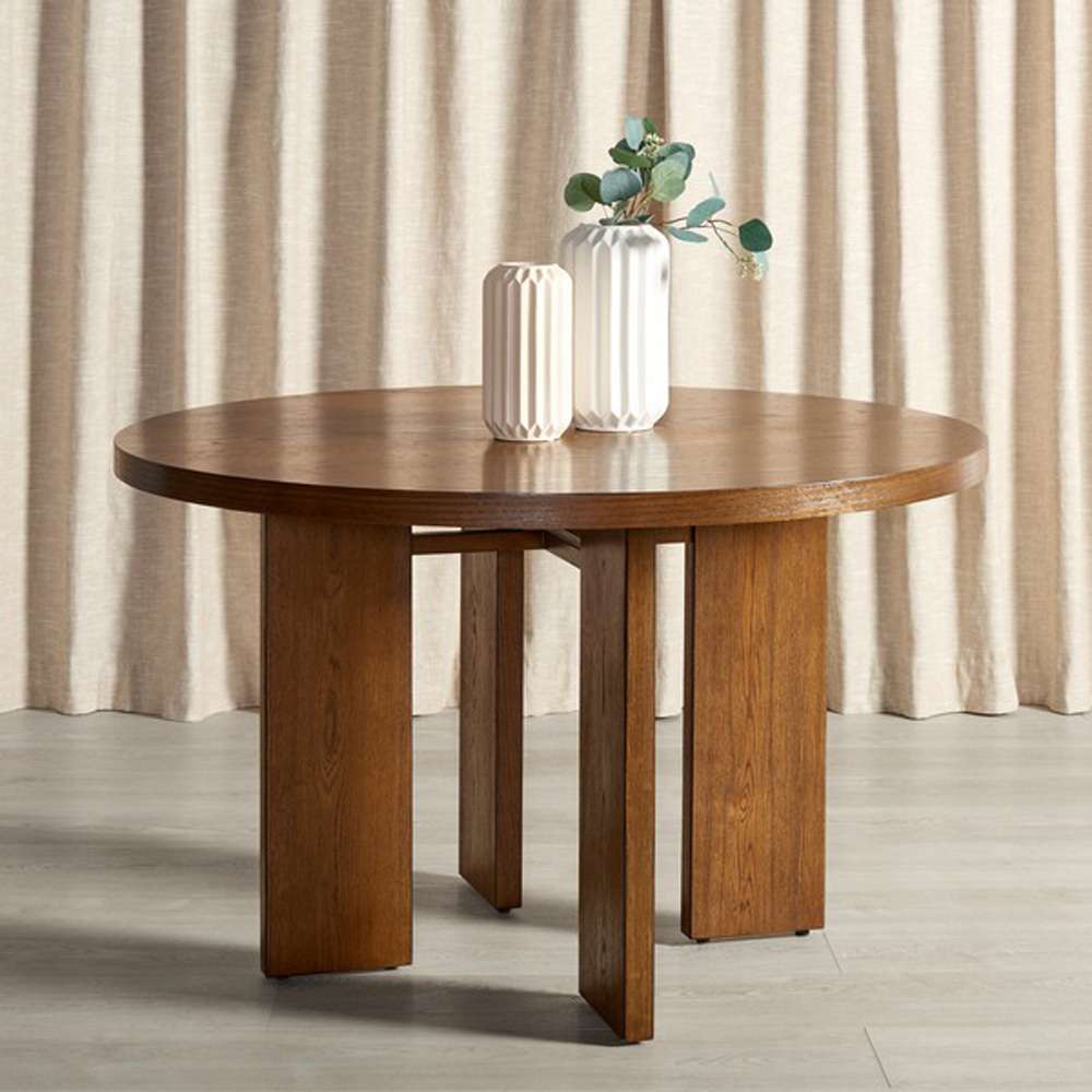 Safavieh - Calamaria Round Wood Dining Table Table - Medium Oak - SFV2135C veiw 3