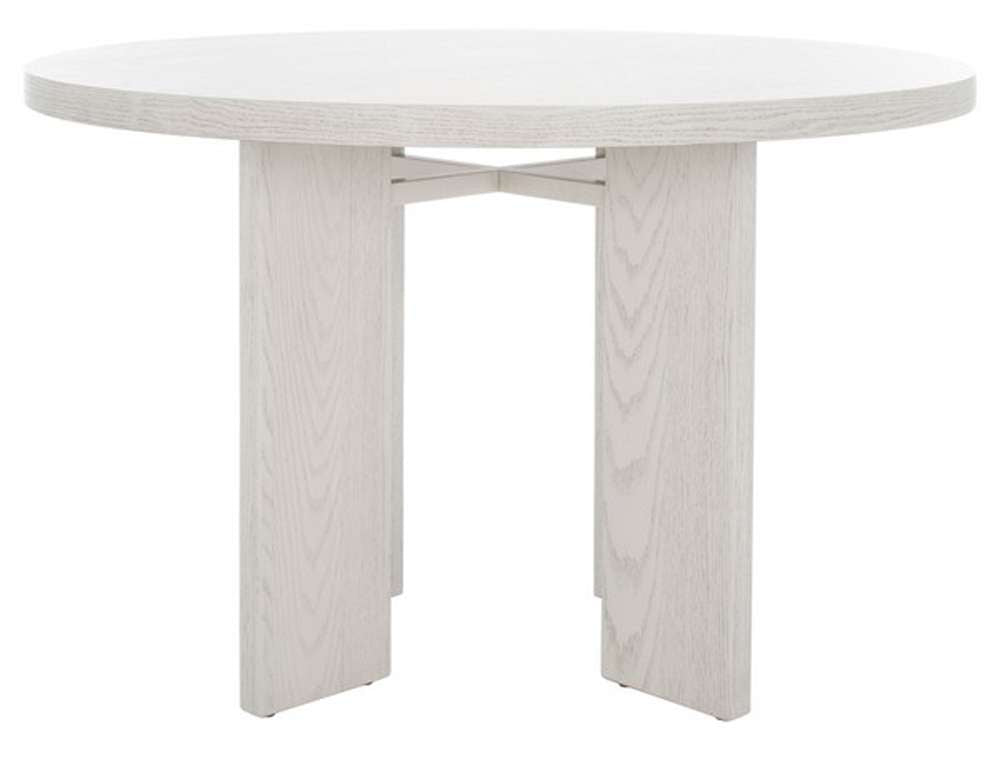 Safavieh - Calamaria Round Wood Dining Table Table - White Washed - SFV2135A veiw 1