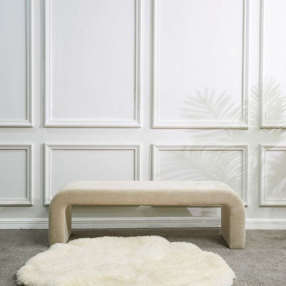 Safavieh - Caralynn Upholstered Bench - Beige - SFV5027I veiw 2