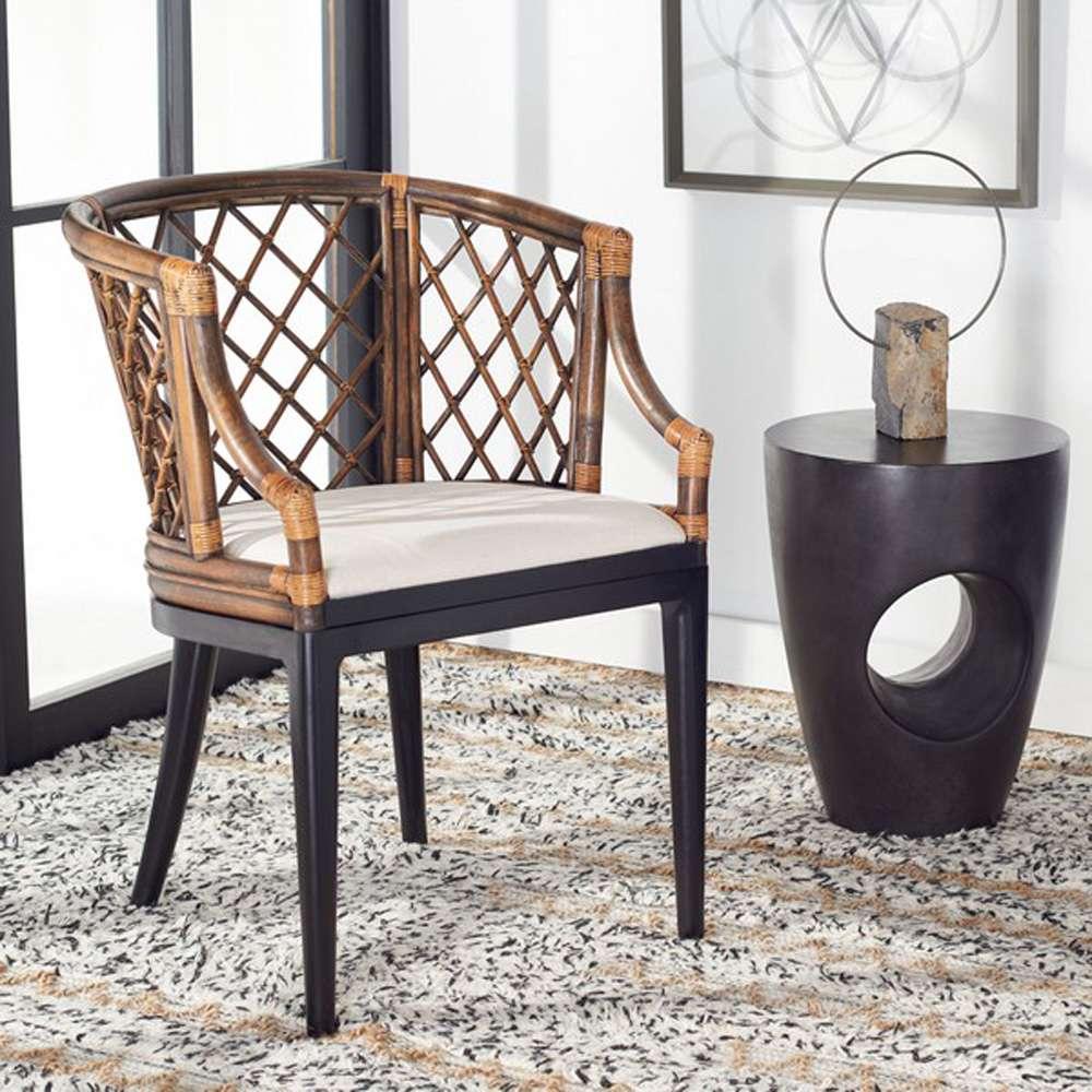 Safavieh - Carlotta Arm Chair - Brown - Black - SEA4013C veiw 2