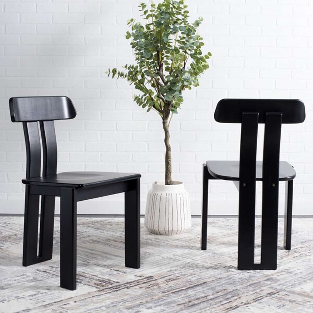 Safavieh - Cayde Wood Dining Chair - Black - DCH8801C veiw 2