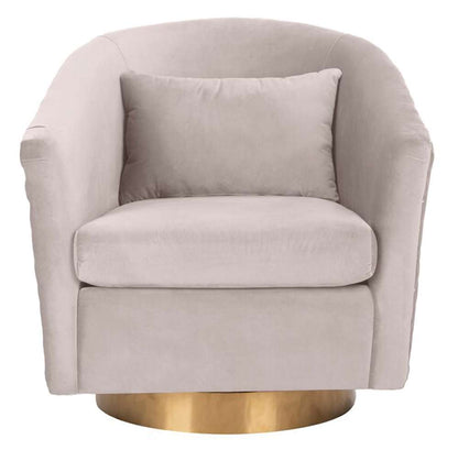Safavieh - Clara Quilted Swivel Tub Chair - Pale Taupe - Gold - SFV4702C veiw 1