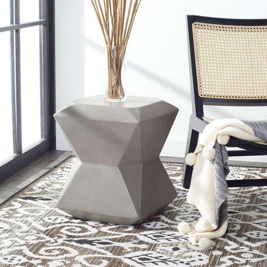 Safavieh - Conan Concrete Accent Stool - Dark Grey - VNN1030A veiw 2