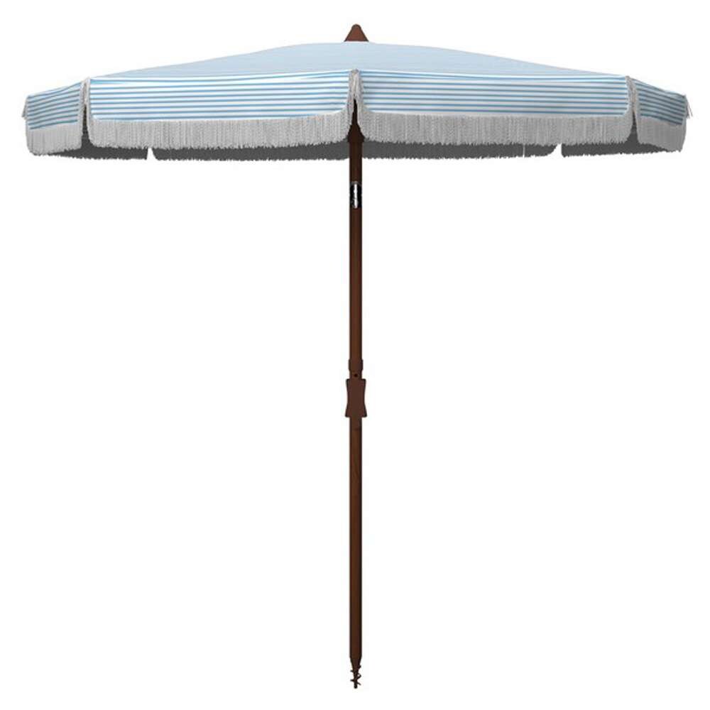 Safavieh - Copen 6.5 Beach Umbrella - Baby Blue - White - PAT8501C veiw 1
