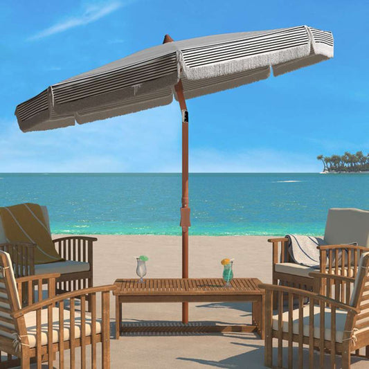Safavieh - Copen 6.5 Beach Umbrella - Black - White - PAT8501A veiw 2