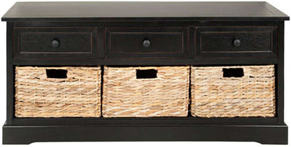 Safavieh - Damien 3 Drawer Storage Bench - Distressed - Black - AMH5701B veiw 1