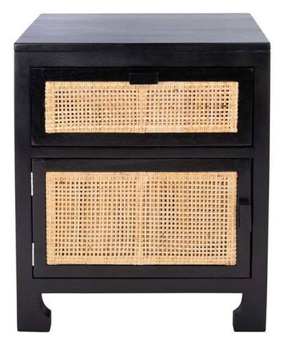 Safavieh - Dave 1 Drwr 1 Door Nightstand - Black - Natural - NST4003D veiw 1