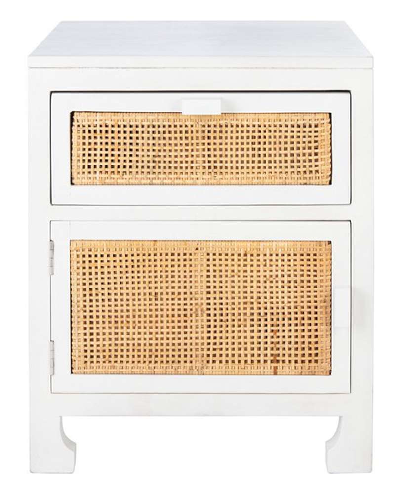 Safavieh - Dave 1 Drwr 1 Door Nightstand - White - Natural - NST4003C veiw 1