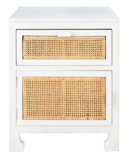 Safavieh - Dave 1 Drwr 1 Door Nightstand - White - Natural - NST4003C veiw 1