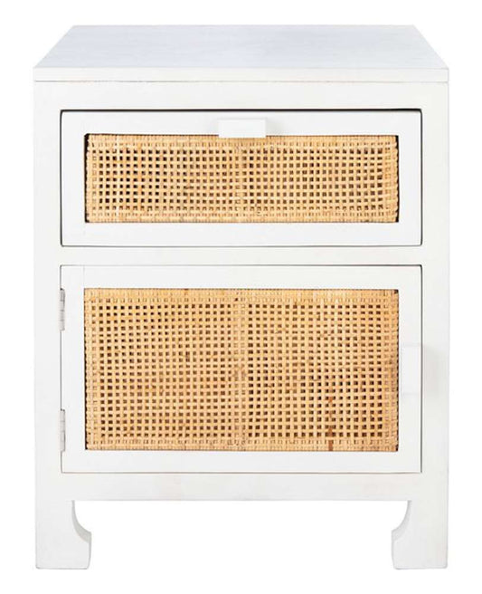 Safavieh - Dave 1 Drwr 1 Door Nightstand - White - Natural - NST4003C veiw 1