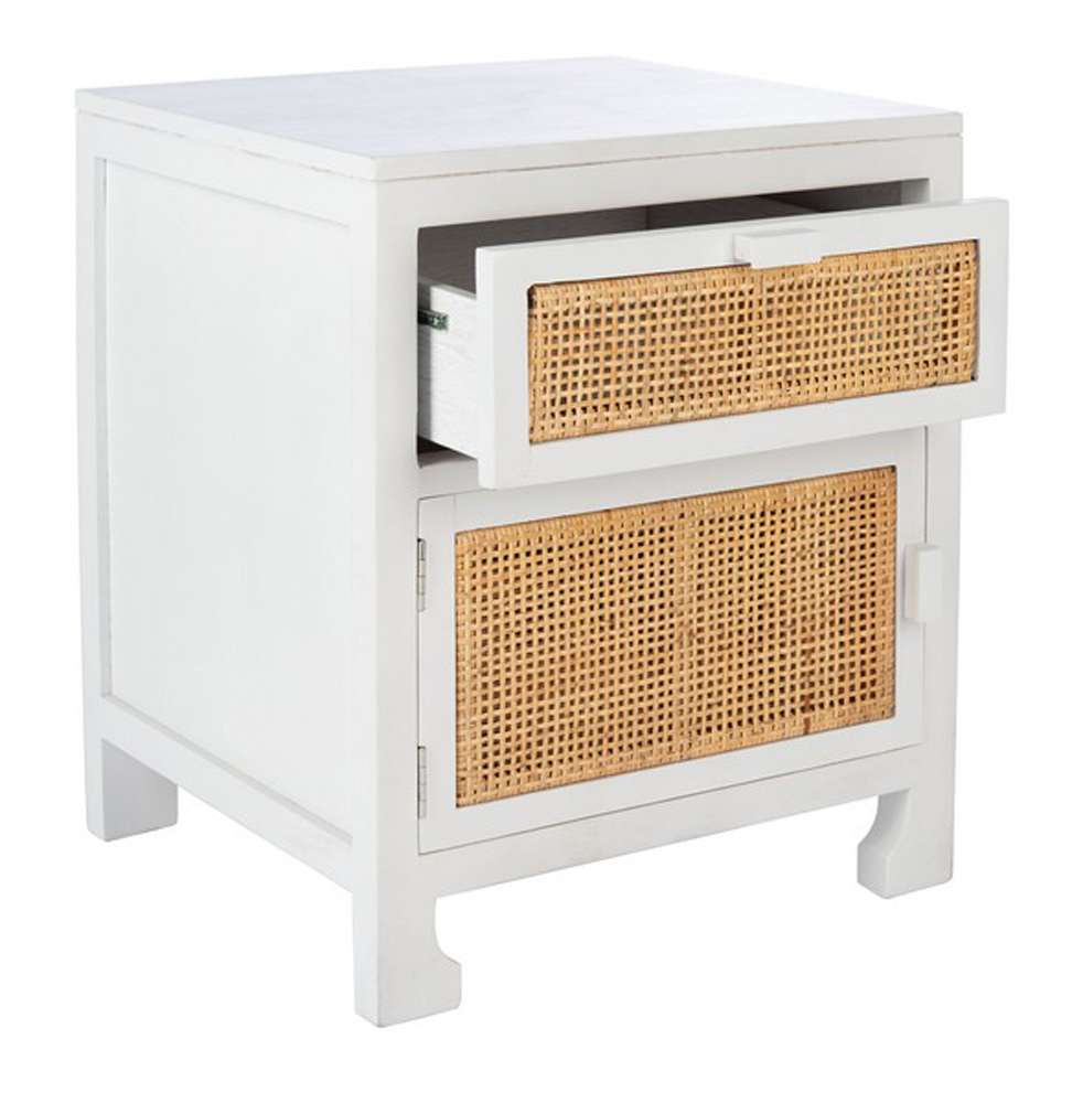 Safavieh - Dave 1 Drwr 1 Door Nightstand - White - Natural - NST4003C veiw 4