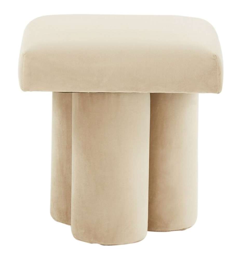 Safavieh - Deangelo Velvet Ottoman - Light Brown - SFV5085A veiw 1
