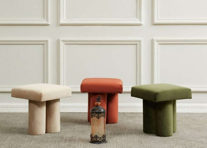 Safavieh - Deangelo Velvet Ottoman - Light Brown - SFV5085A veiw 2