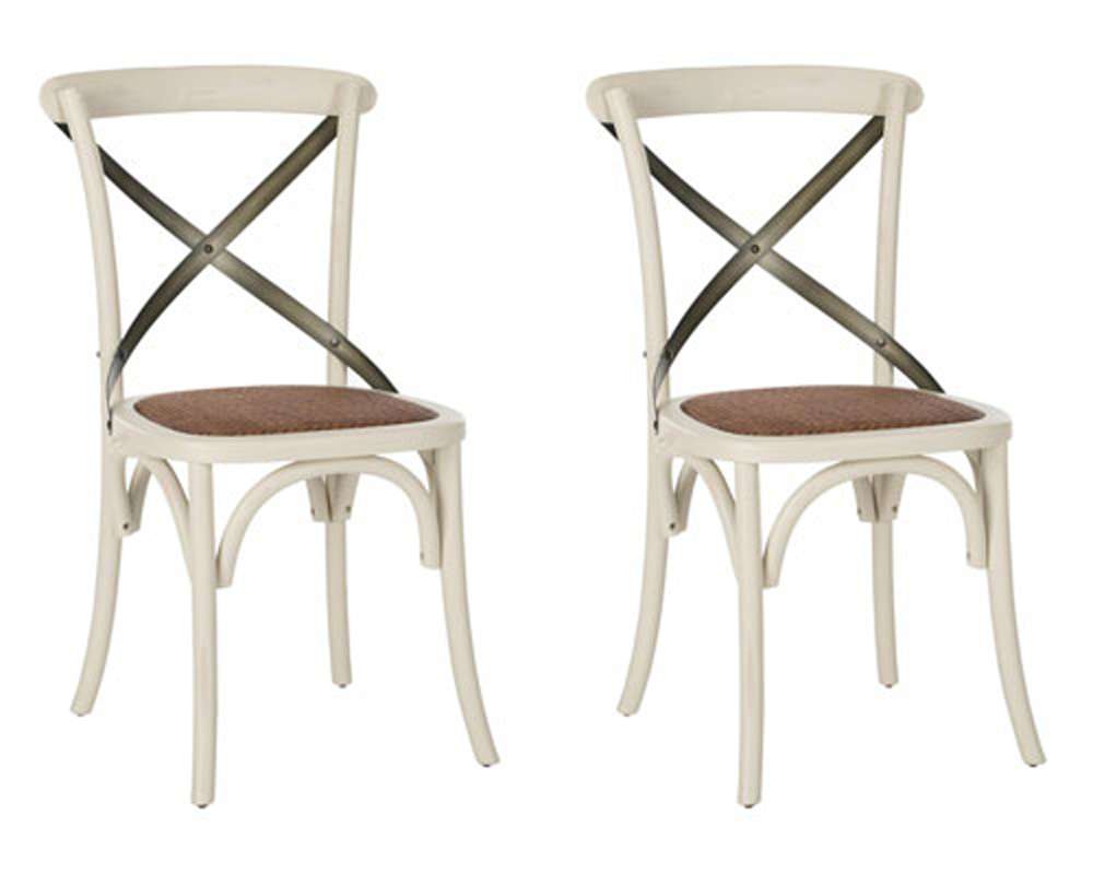 Safavieh - Eleanor X Back Side Chair - Antique White  (Set of 2) - AMH9501A-SET2 veiw 1