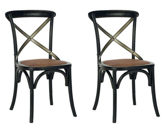 Safavieh - Eleanor X Back Side Chair - Black  (Set of 2) - AMH9501B-SET2 veiw 1