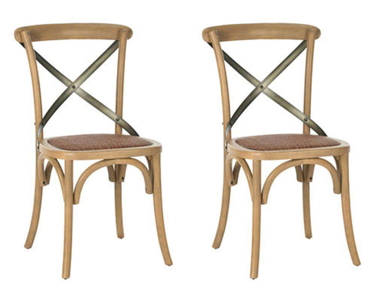 Safavieh - Eleanor X Back Side Chair - Oak  (Set of 2) - AMH9501C-SET2 veiw 1