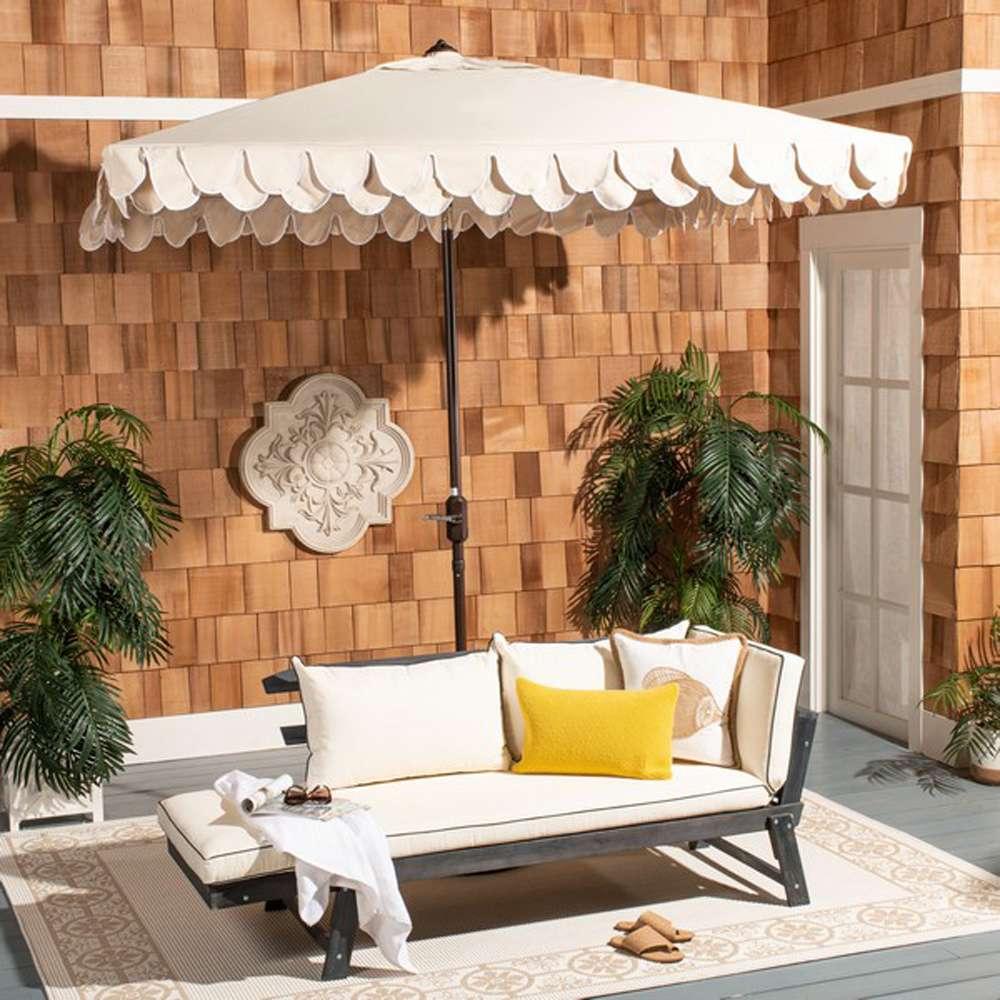 Safavieh - Elegant 7.5 Square Umbrella - Beige - White - PAT8406C veiw 2