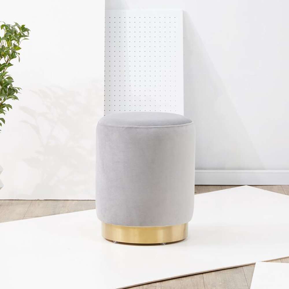 Safavieh - Elsworth Ottoman - Light Grey - Brass - SFV3558E veiw 2