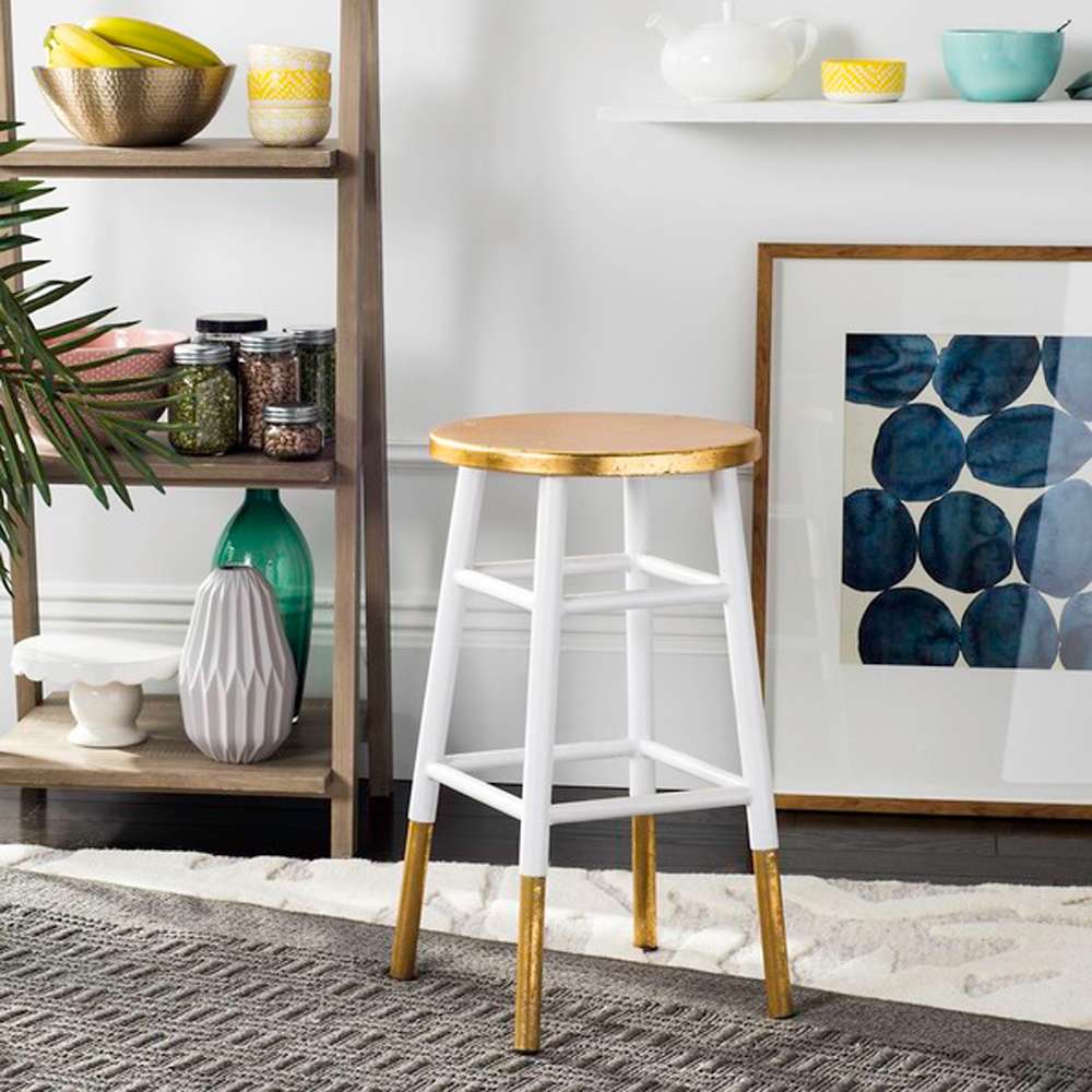 Safavieh - Emery Counterstool - White - Gold - FOX3231D veiw 2