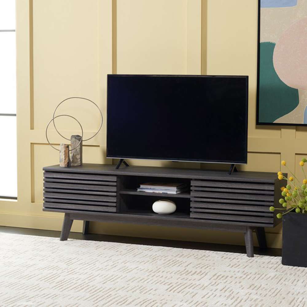 Safavieh - Esma 1 Shelf Media Stand - Distressed Black  - MED9601E veiw 3