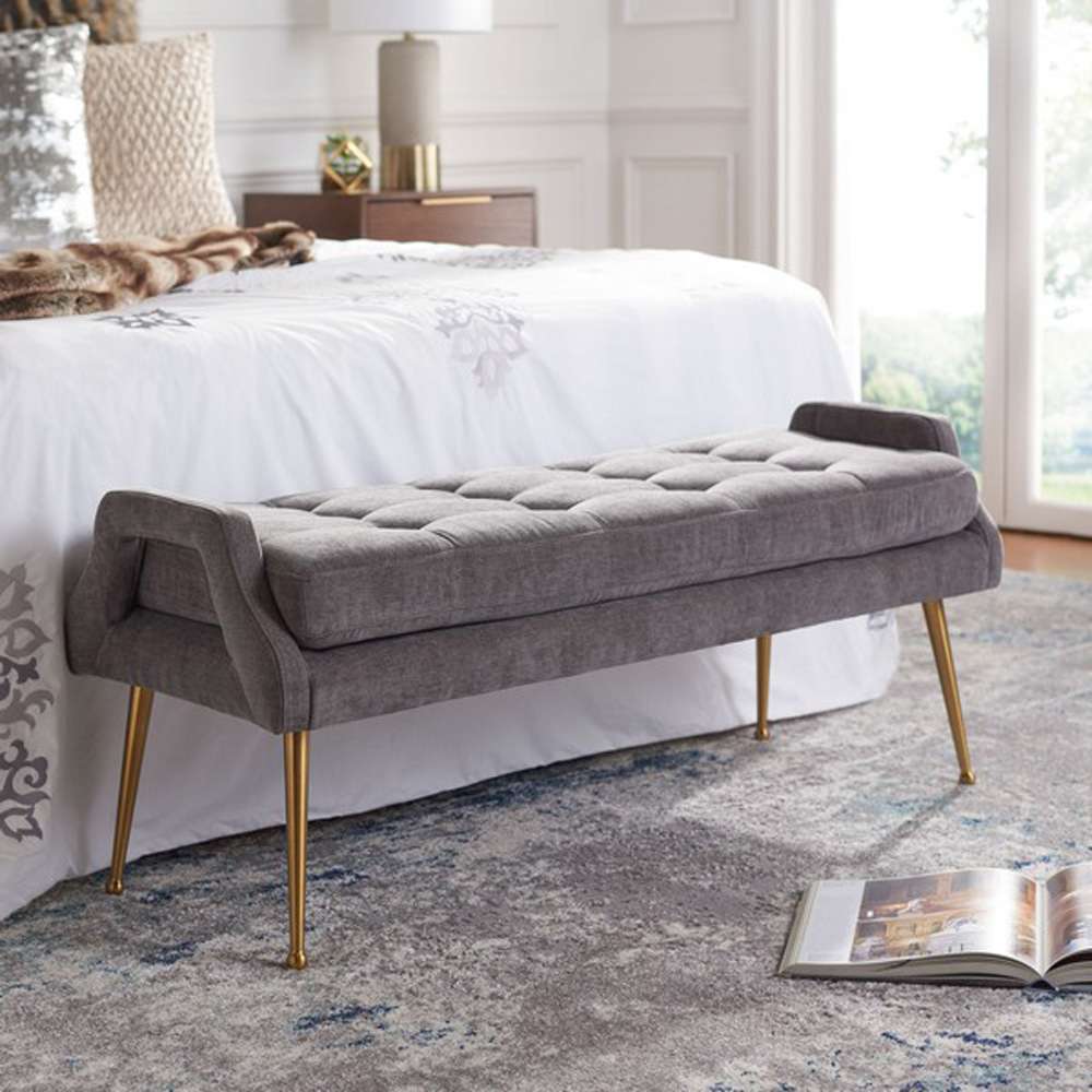 Safavieh - Everdeen Bench - Charcoal - Gold - BCH5200C veiw 2