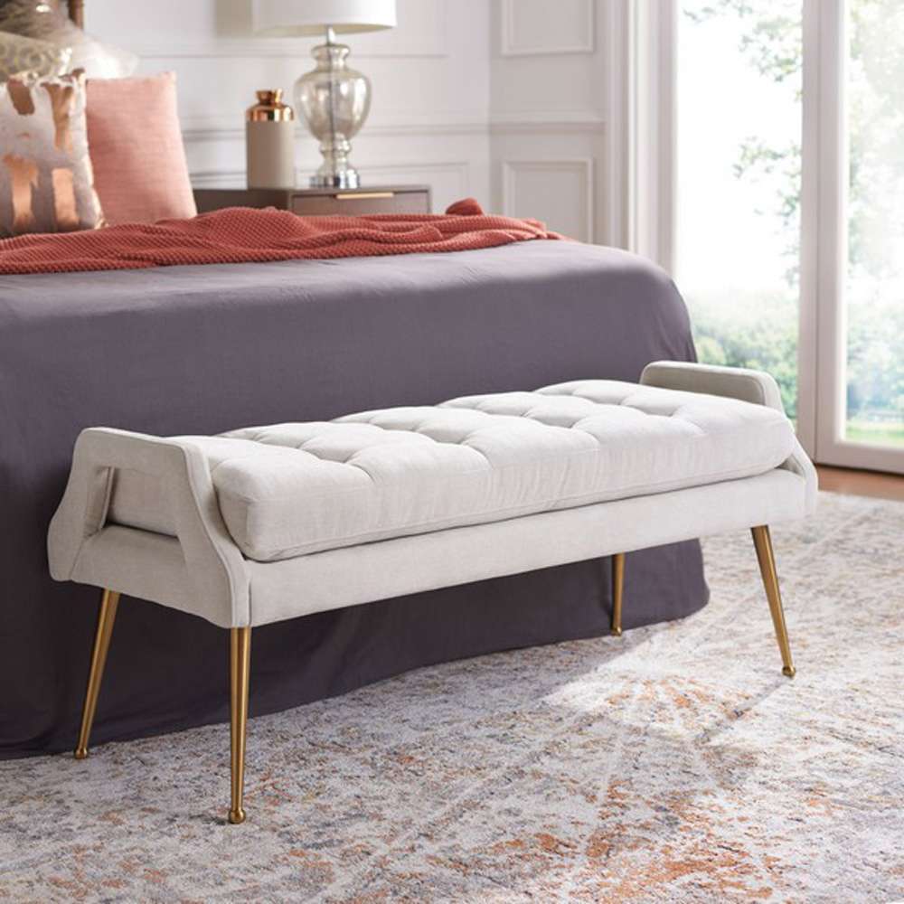 Safavieh - Everdeen Bench - Light Grey - Gold - BCH5200A veiw 2