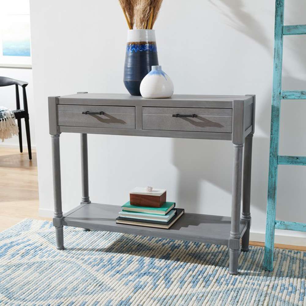 Safavieh - Filbert 2Drw Console Table - White Wash Grey - CNS5716D veiw 2