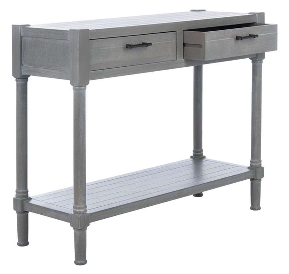 Safavieh - Filbert 2Drw Console Table - White Wash Grey - CNS5716D veiw 3