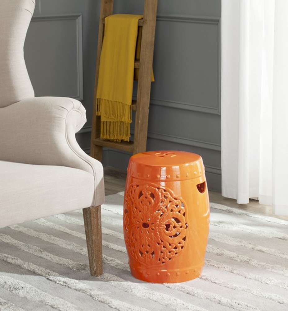 Safavieh - Flora Garden Stool - Orange - ACS4527D veiw 1