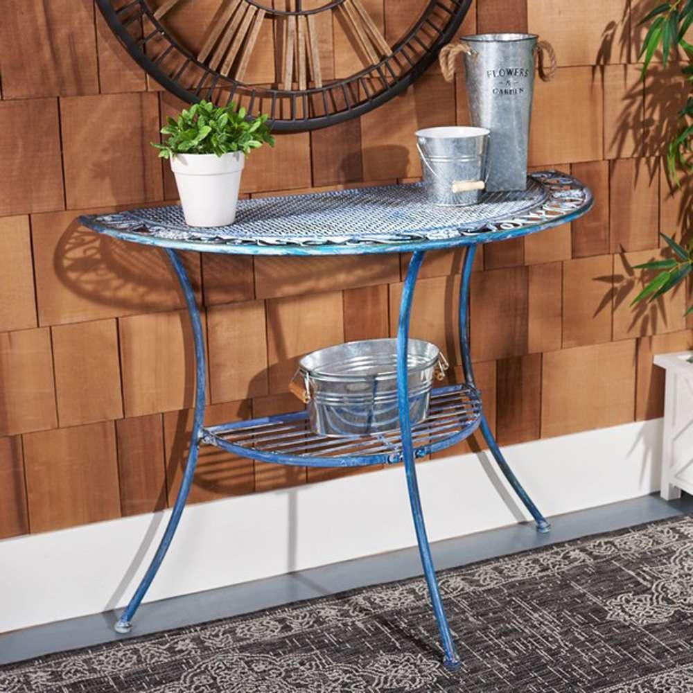 Safavieh - Genson Halfmoon Console Table - Mossy Blue  - PAT5027C veiw 1