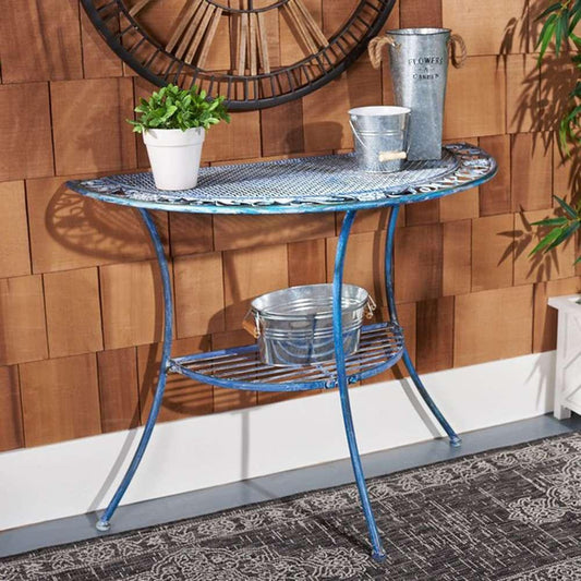 Safavieh - Genson Halfmoon Console Table - Mossy Blue  - PAT5027C veiw 1