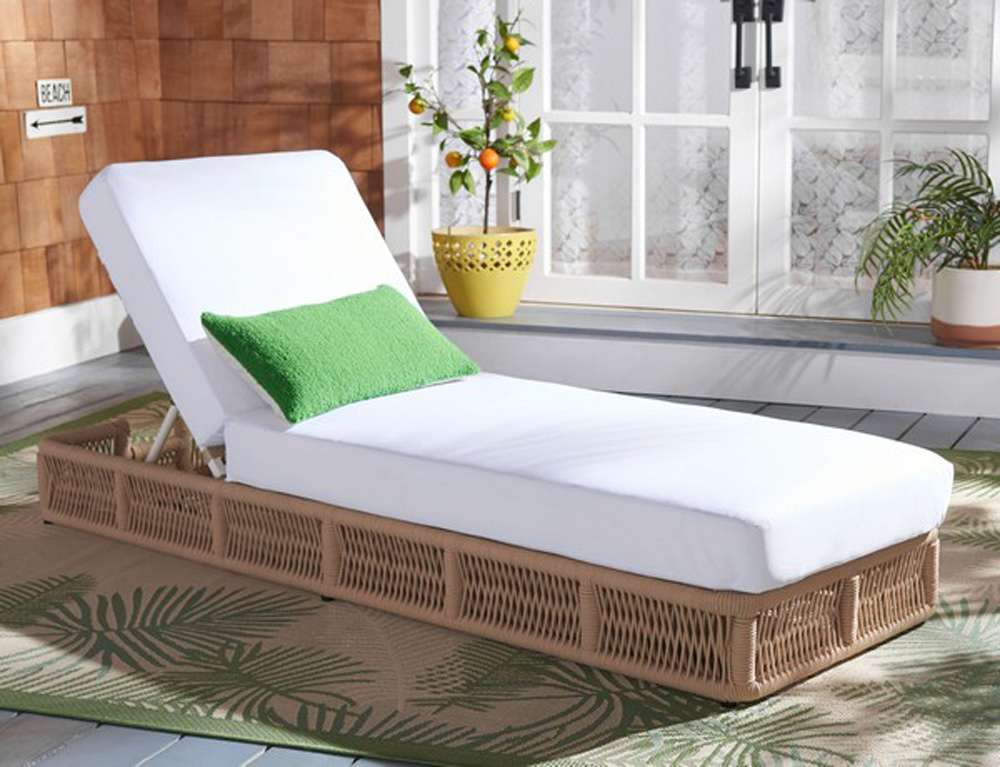 Safavieh - Gillian Sunlounger - Tan - White - PAT7527A veiw 2