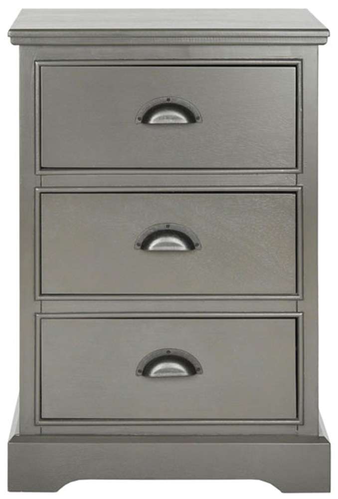 Safavieh - Griffin 3 Dwr Side Table - Grey - AMH5717A veiw 1
