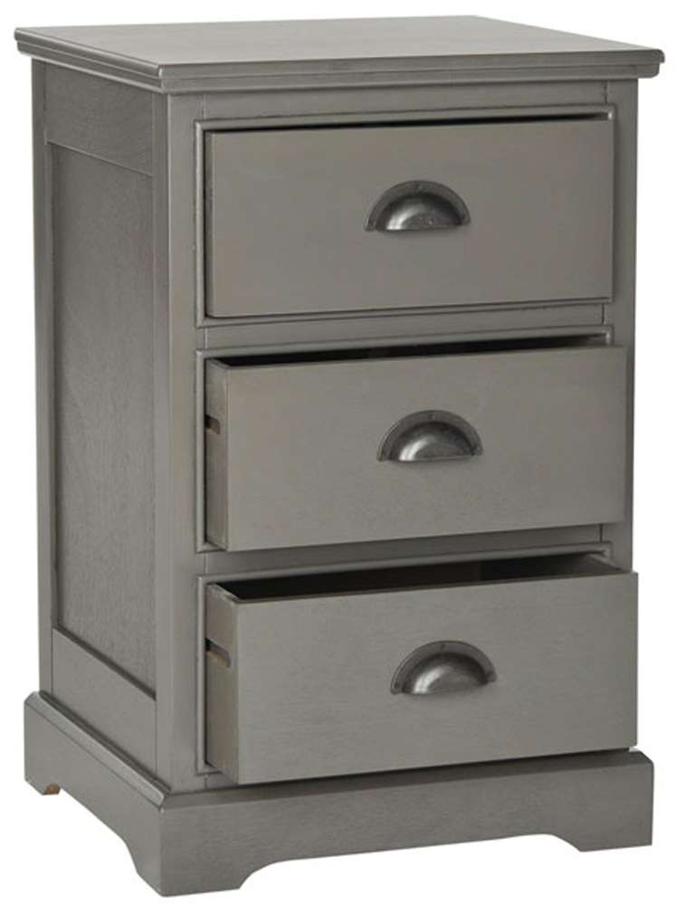 Safavieh - Griffin 3 Dwr Side Table - Grey - AMH5717A veiw 3