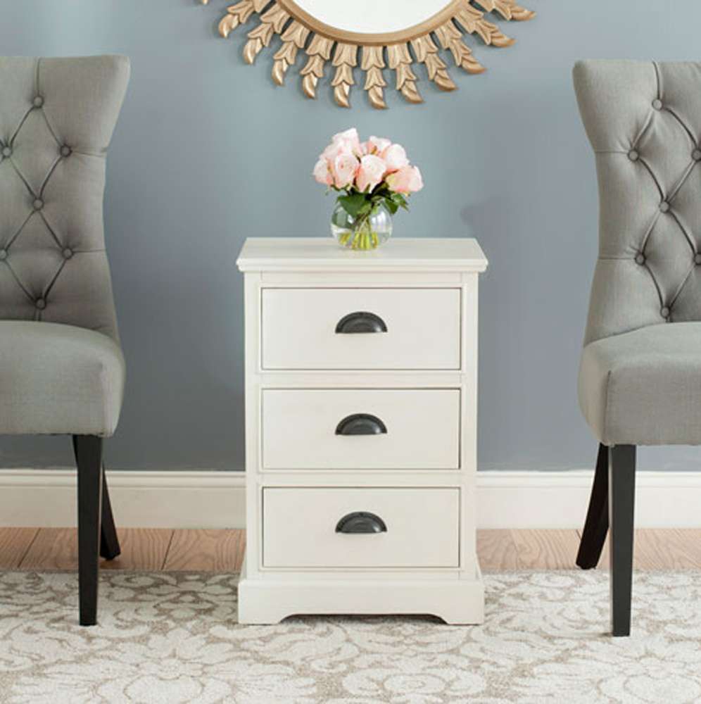 Safavieh - Griffin 3 Dwr Side Table - White - AMH5717C veiw 2