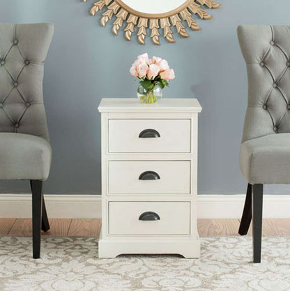 Safavieh - Griffin 3 Dwr Side Table - White - AMH5717C veiw 2